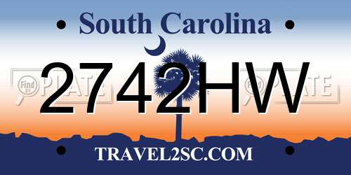2742HW South Carolina License Plate