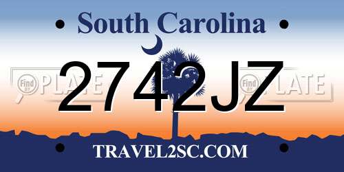 2742JZ South Carolina License Plate