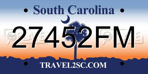 27452FM South Carolina License Plate