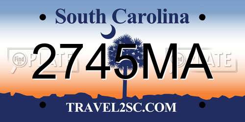2745MA South Carolina License Plate