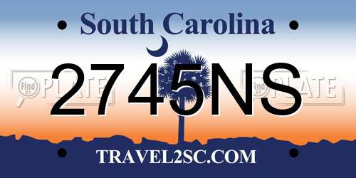 2745NS South Carolina License Plate