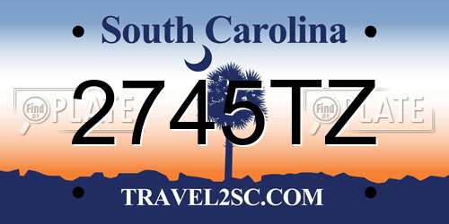 2745TZ South Carolina License Plate