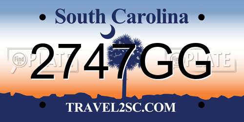 2747GG South Carolina License Plate