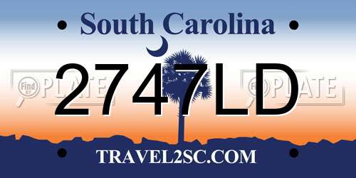 2747LD South Carolina License Plate