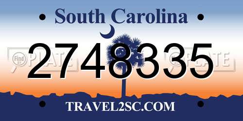 2748335 South Carolina License Plate