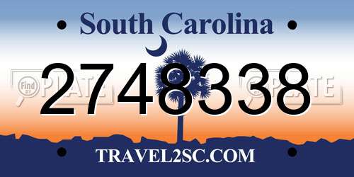 2748338 South Carolina License Plate