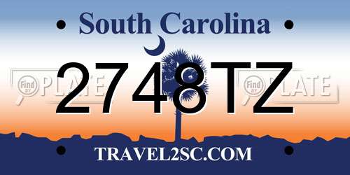 2748TZ South Carolina License Plate
