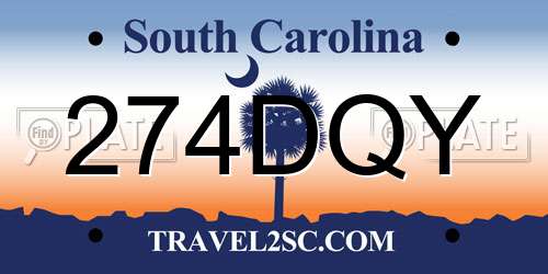 274DQY South Carolina License Plate