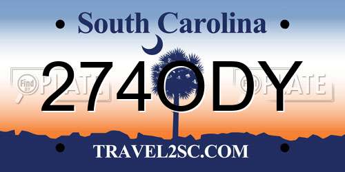 274ODY South Carolina License Plate