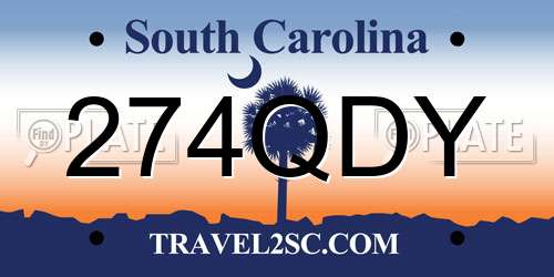 274QDY South Carolina License Plate