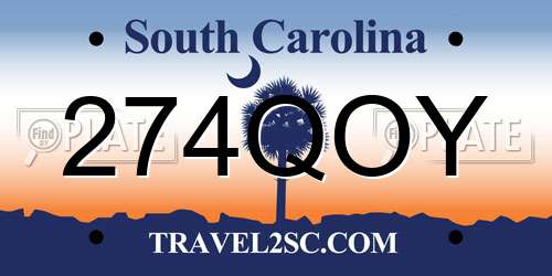 274QOY South Carolina License Plate