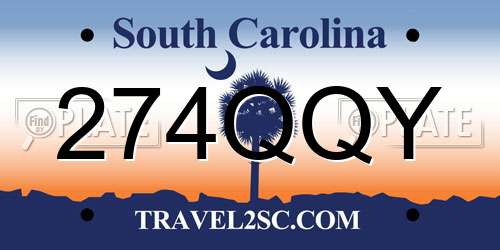 274QQY South Carolina License Plate