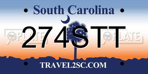 274STT South Carolina License Plate