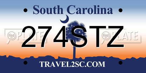 274STZ South Carolina License Plate