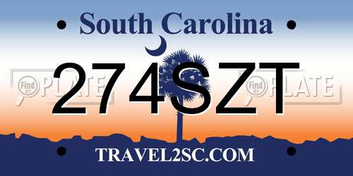 274SZT South Carolina License Plate