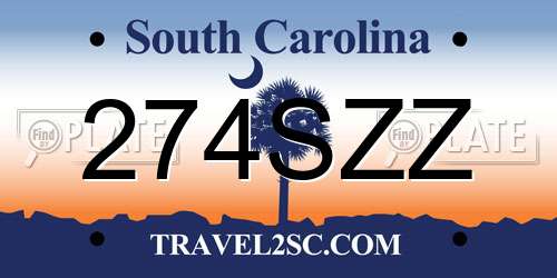 274SZZ South Carolina License Plate