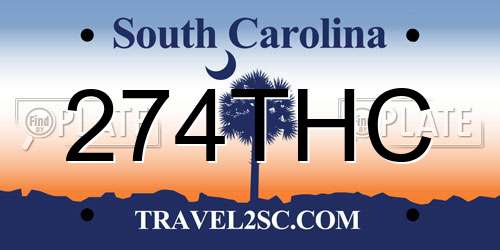 274THC South Carolina License Plate