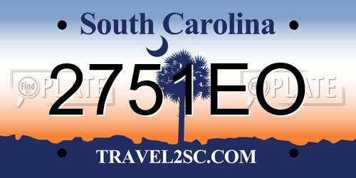 2751EO South Carolina License Plate