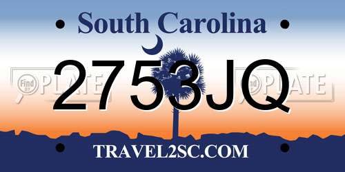 2753JQ South Carolina License Plate