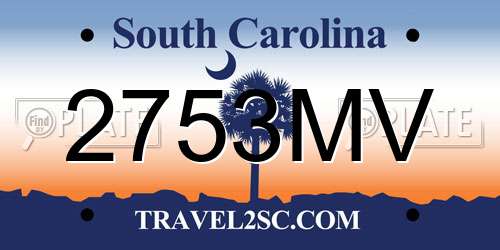 2753MV South Carolina License Plate