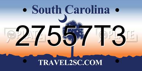 27557T3 South Carolina License Plate
