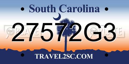 27572G3 South Carolina License Plate