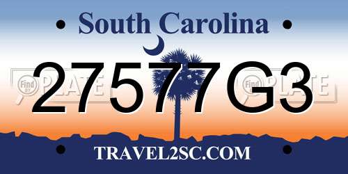 27577G3 South Carolina License Plate