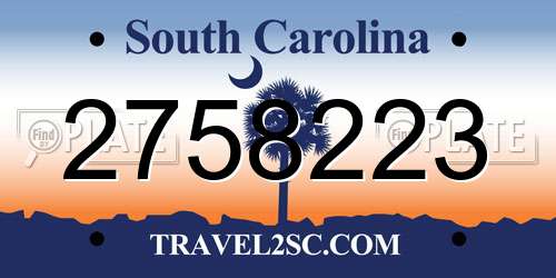 2758223 South Carolina License Plate