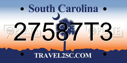 27587T3 South Carolina License Plate