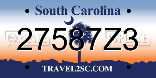 27587Z3 South Carolina License Plate