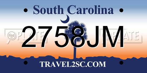 2758JM South Carolina License Plate