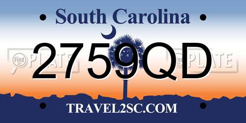 2759QD South Carolina License Plate
