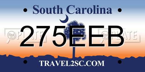 275EEB South Carolina License Plate