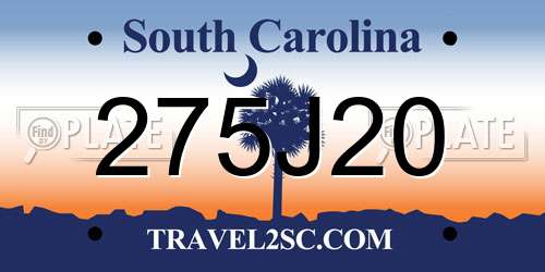 275J20 South Carolina License Plate