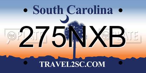 275NXB South Carolina License Plate