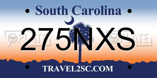 275NXS South Carolina License Plate