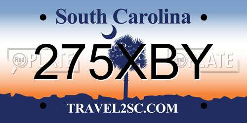 275XBY South Carolina License Plate