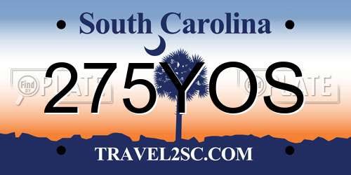 275YOS South Carolina License Plate