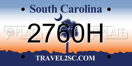 2760H South Carolina License Plate
