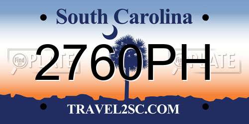 2760PH South Carolina License Plate