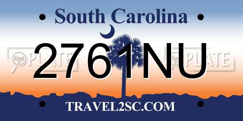 2761NU South Carolina License Plate