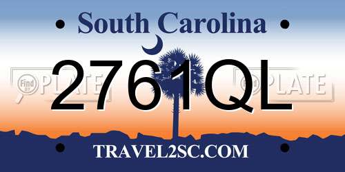 2761QL South Carolina License Plate