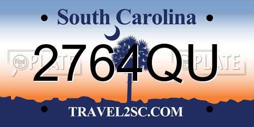 2764QU South Carolina License Plate