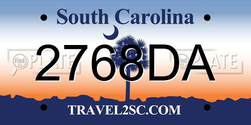 2768DA South Carolina License Plate