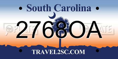 2768OA South Carolina License Plate