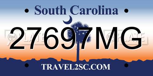 27697MG South Carolina License Plate