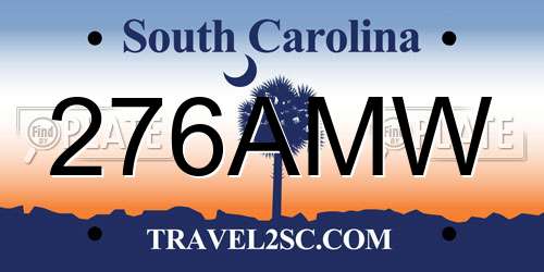 276AMW South Carolina License Plate