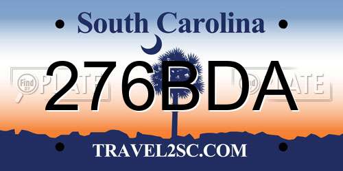 276BDA South Carolina License Plate