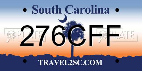 276CFF South Carolina License Plate