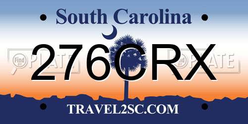 276CRX South Carolina License Plate